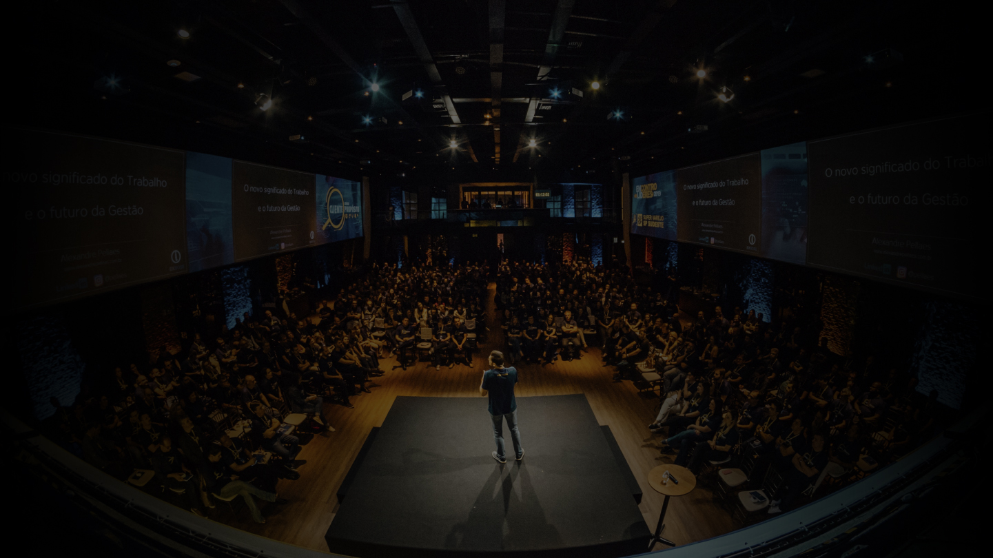 Evento corporativo com estrutura audiovisual